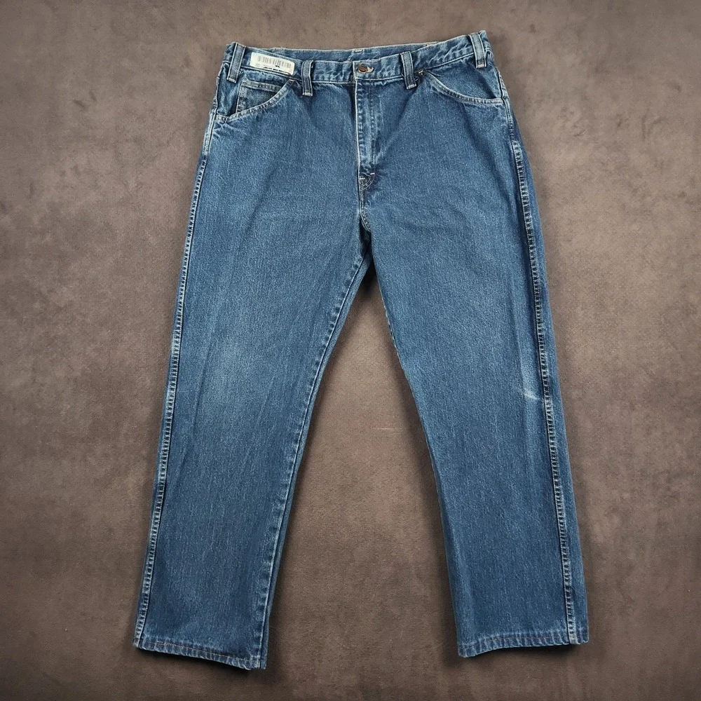 Dickies FR Flame Resistant Workrite Jeans Mens 38x32 Blue Denim USA‎ Made